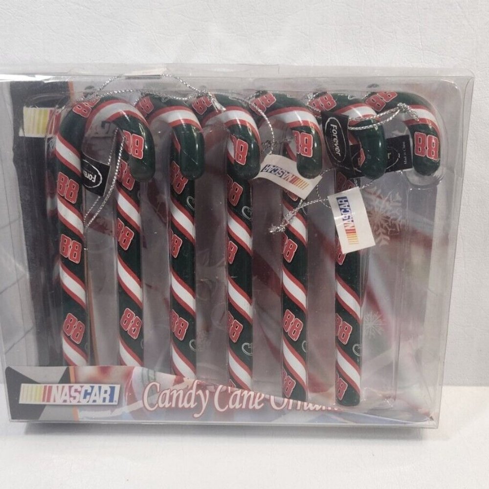 Forever Collectible Dale Earnhardt Jr #88 Nascar  Candy Cane Shape Ornaments